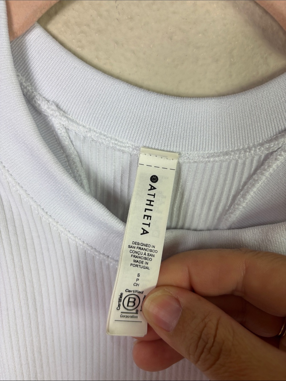 Athleta White Racerback Ribbed Tank Top size Small - Picture 3 of 5